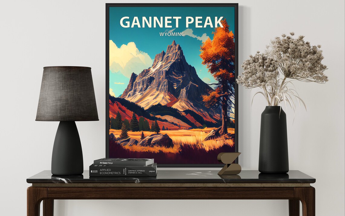 Gannett Peak Wyoming Alpine Summit Autumn Vintage Travel Poster - Image 2