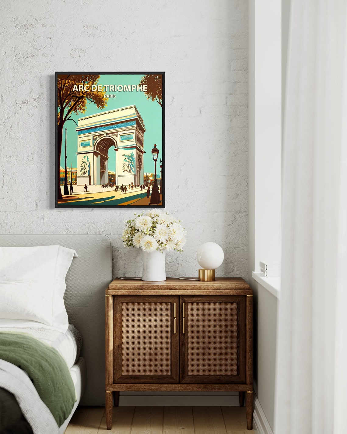 Arc de Triomphe Paris Autumn Avenue Vintage French Travel Poster - Image 3