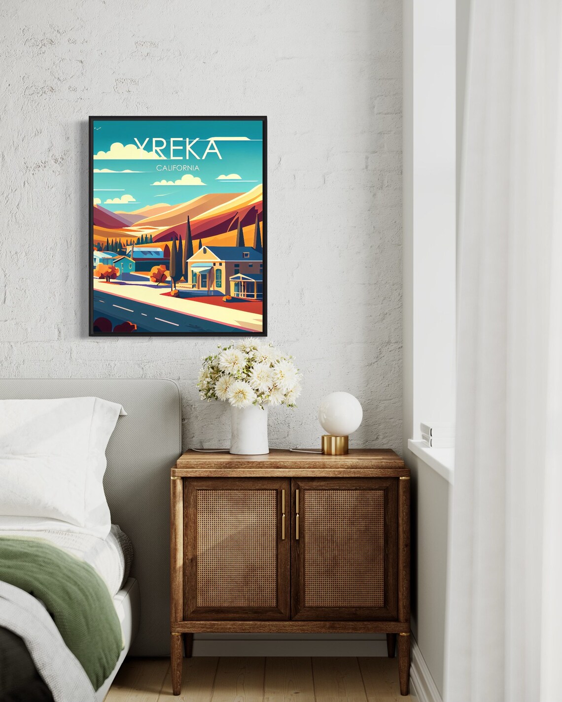 Yreka California Main Street Mountains Vintage Travel Poster - Image 2