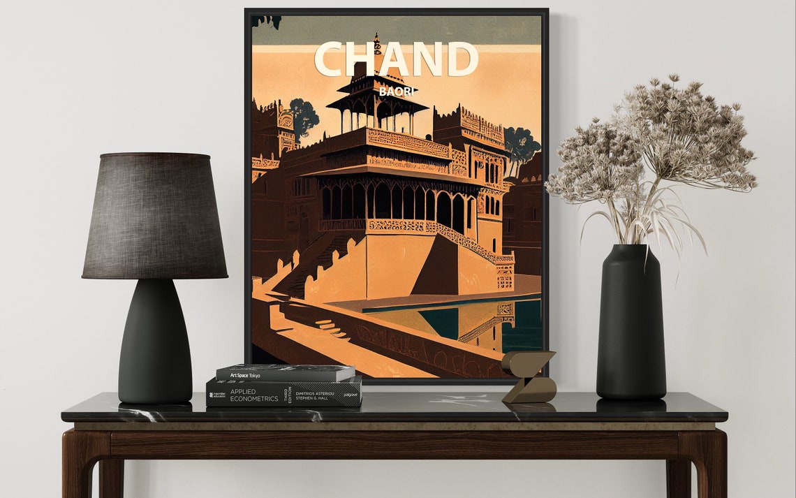Chand Baori India Ancient Stepwell Architecture Retro Travel Poster - Image 2