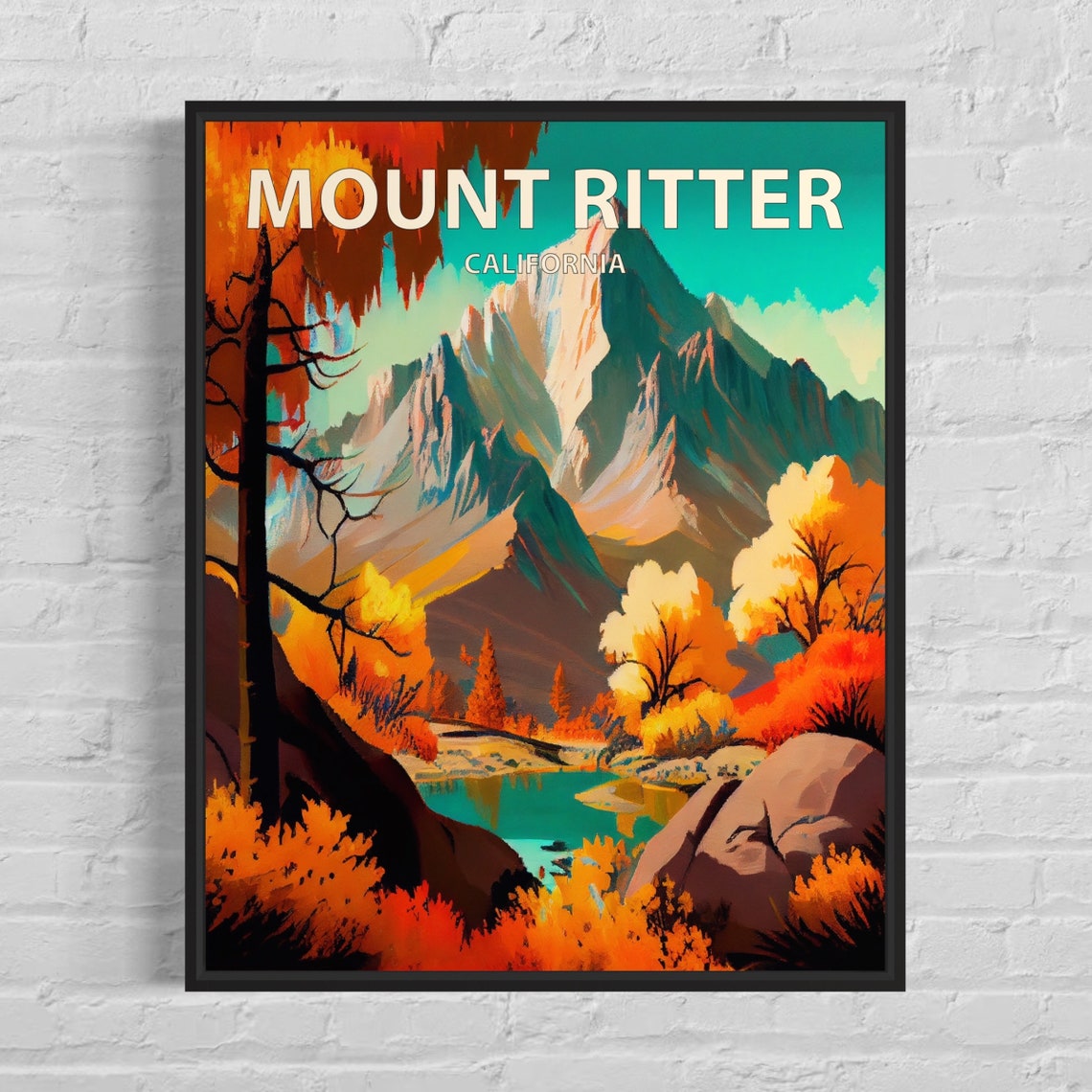 Mount Ritter California Sunset Ridge Emerald Lake Fall Art Poster