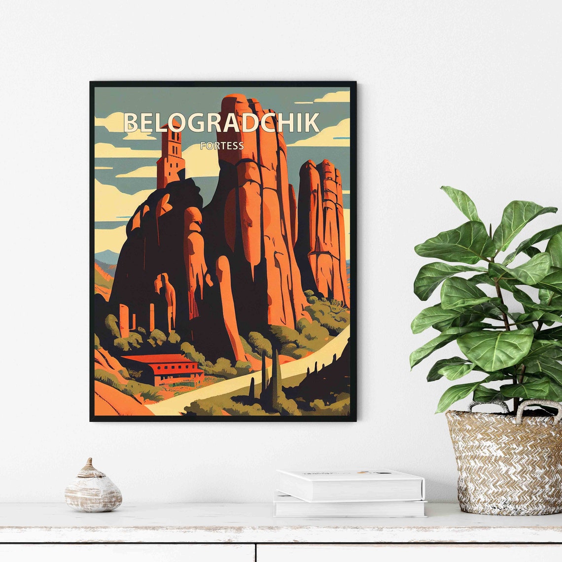 Belogradchik Bulgaria Fortress Red Rock Cliffs Vintage Travel Poster - Image 2