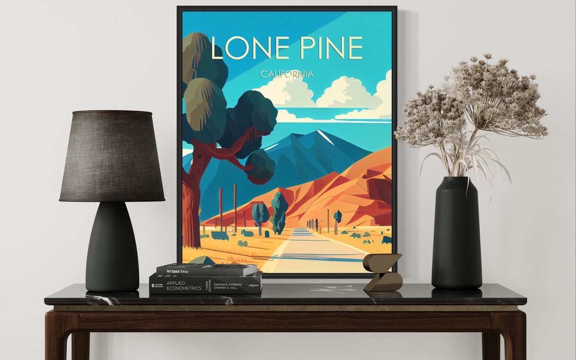 Lone Pine California Desert Road Blue Mountains Joshua Trees Poster - Image 3