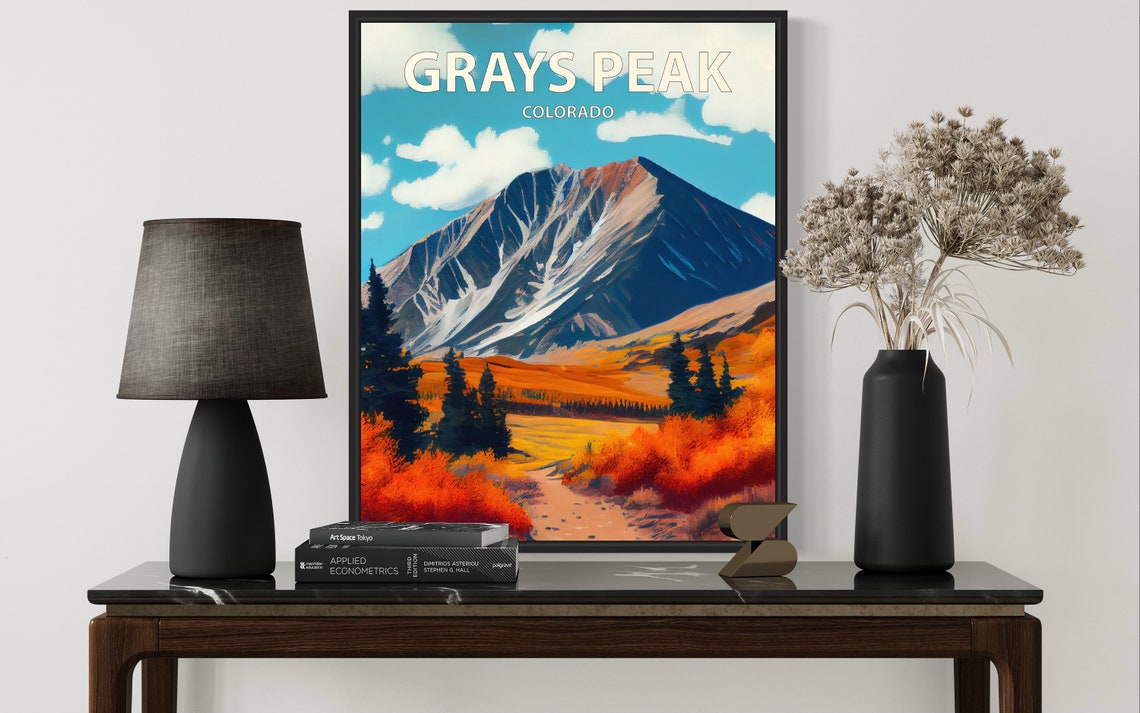 Grays Peak Colorado Autumn Mountain Landscape Minimal Travel Poster - Image 3