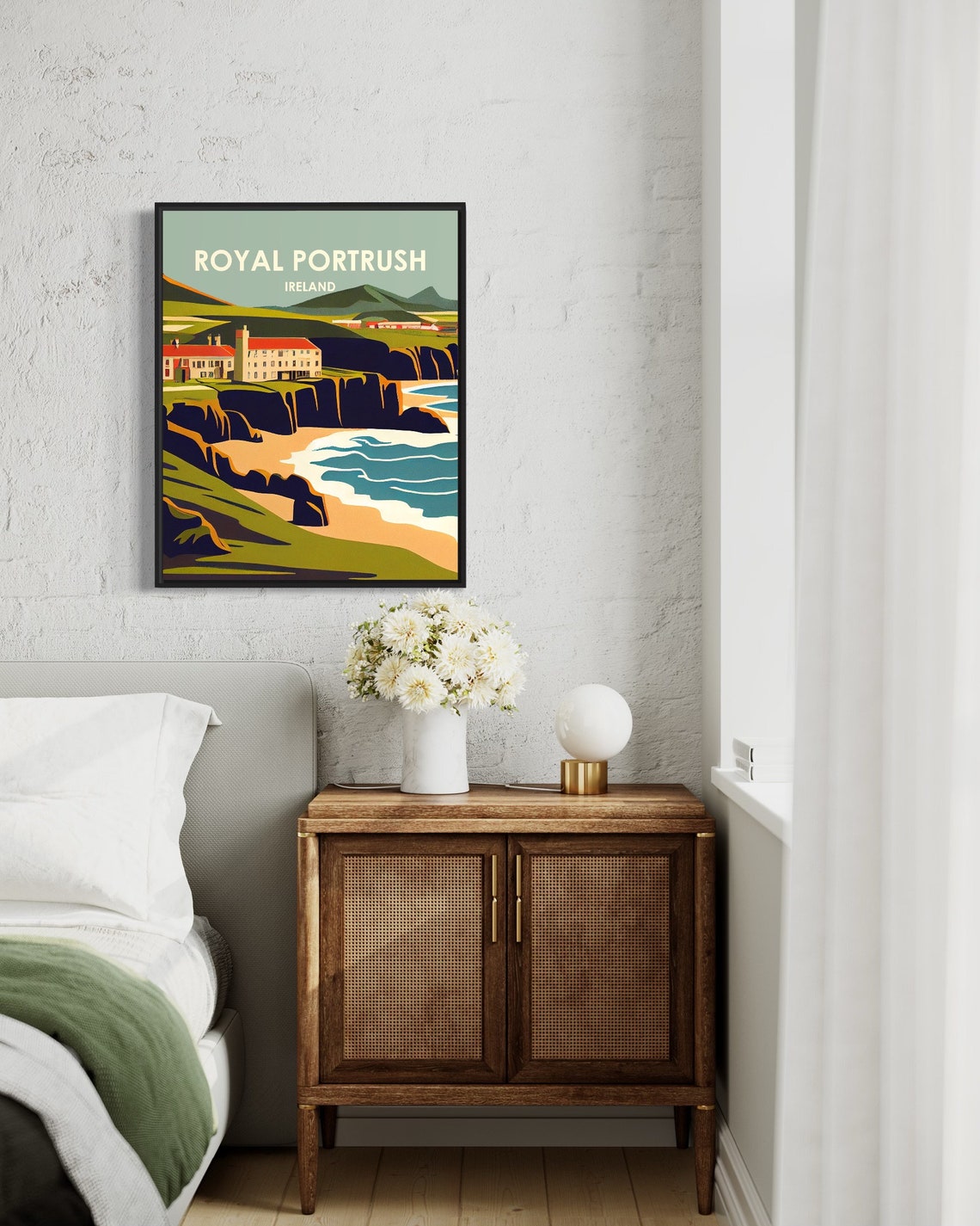 Royal Portrush Ireland Cliffs Coast Golf Links Town Travel Poster - Image 3