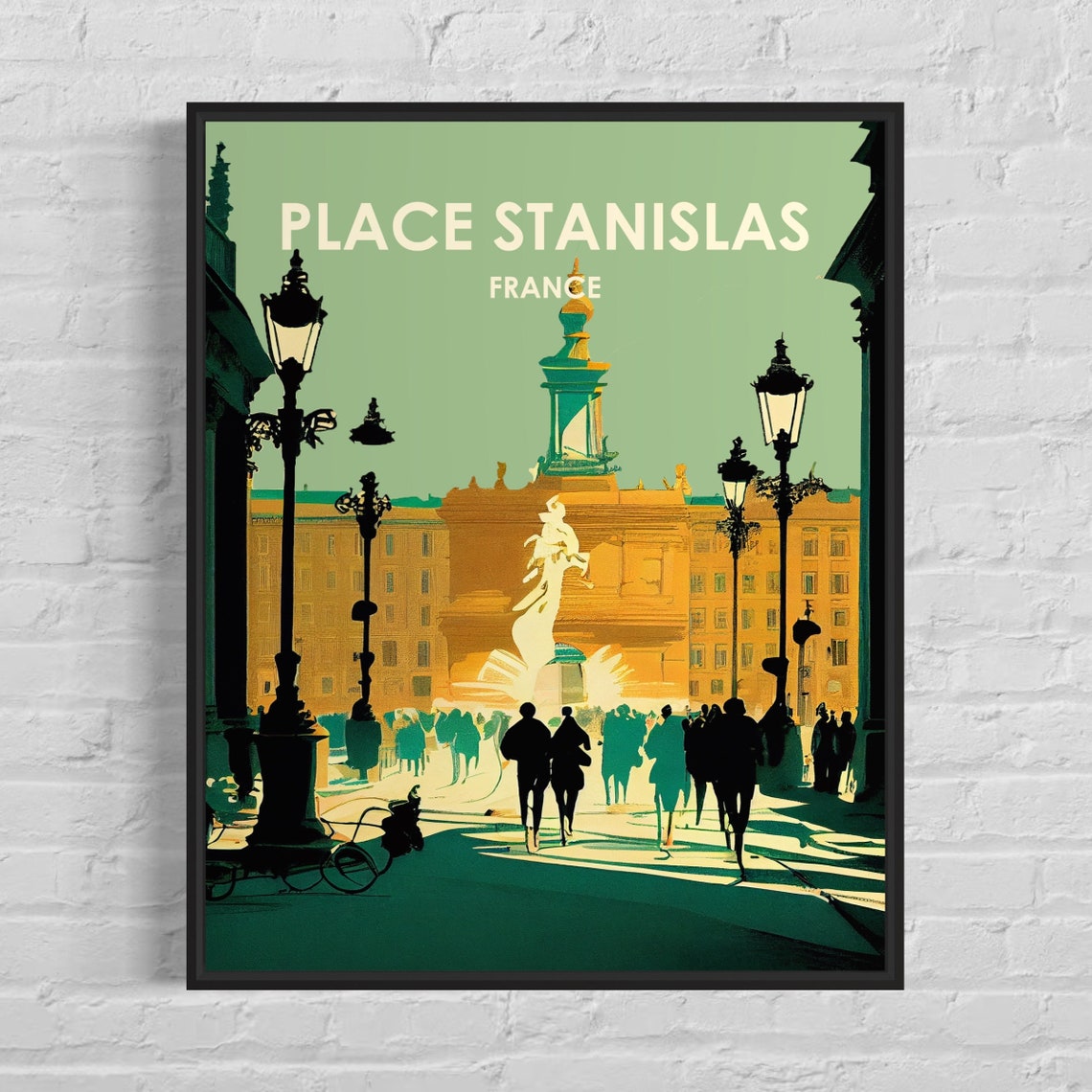Place Stanislas France Retro Art Print Place Stanislas France Wall Art Illustration Place Stanislas France Vintage Minimal Design Poster