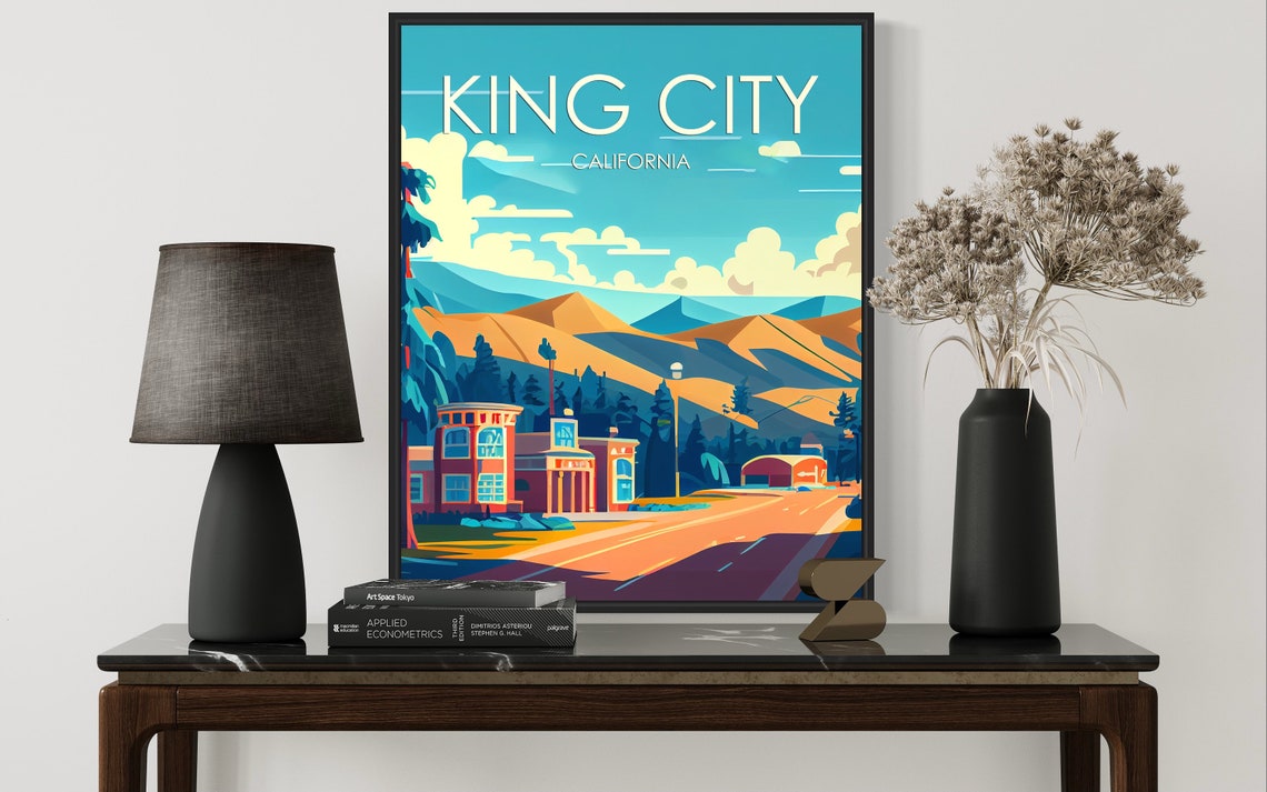 King City California Classic Main Street Golden Hills Poster - Image 3