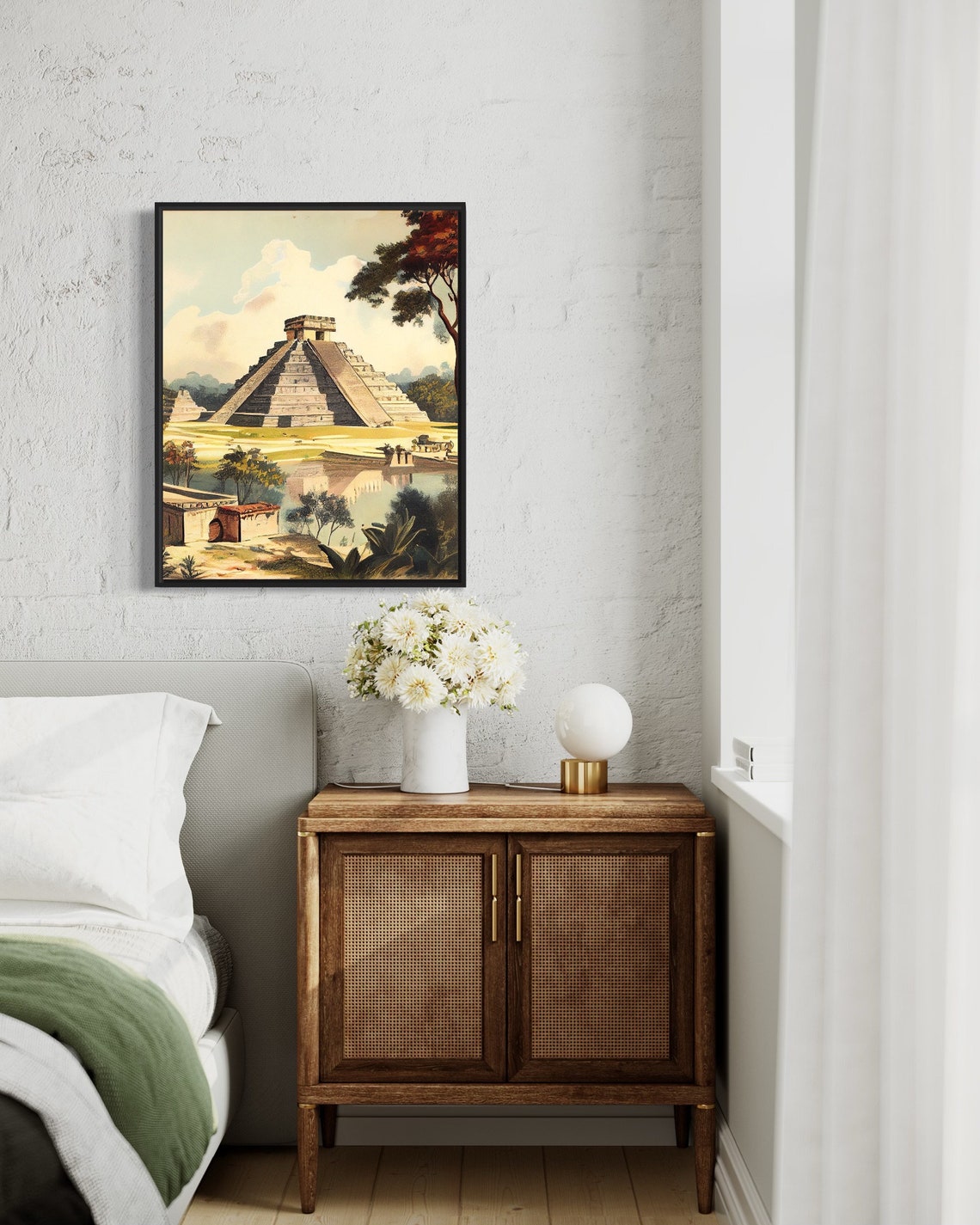 Chichen Itza Mexico Mayan Pyramid Vintage Painting Ruins Poster - Image 2