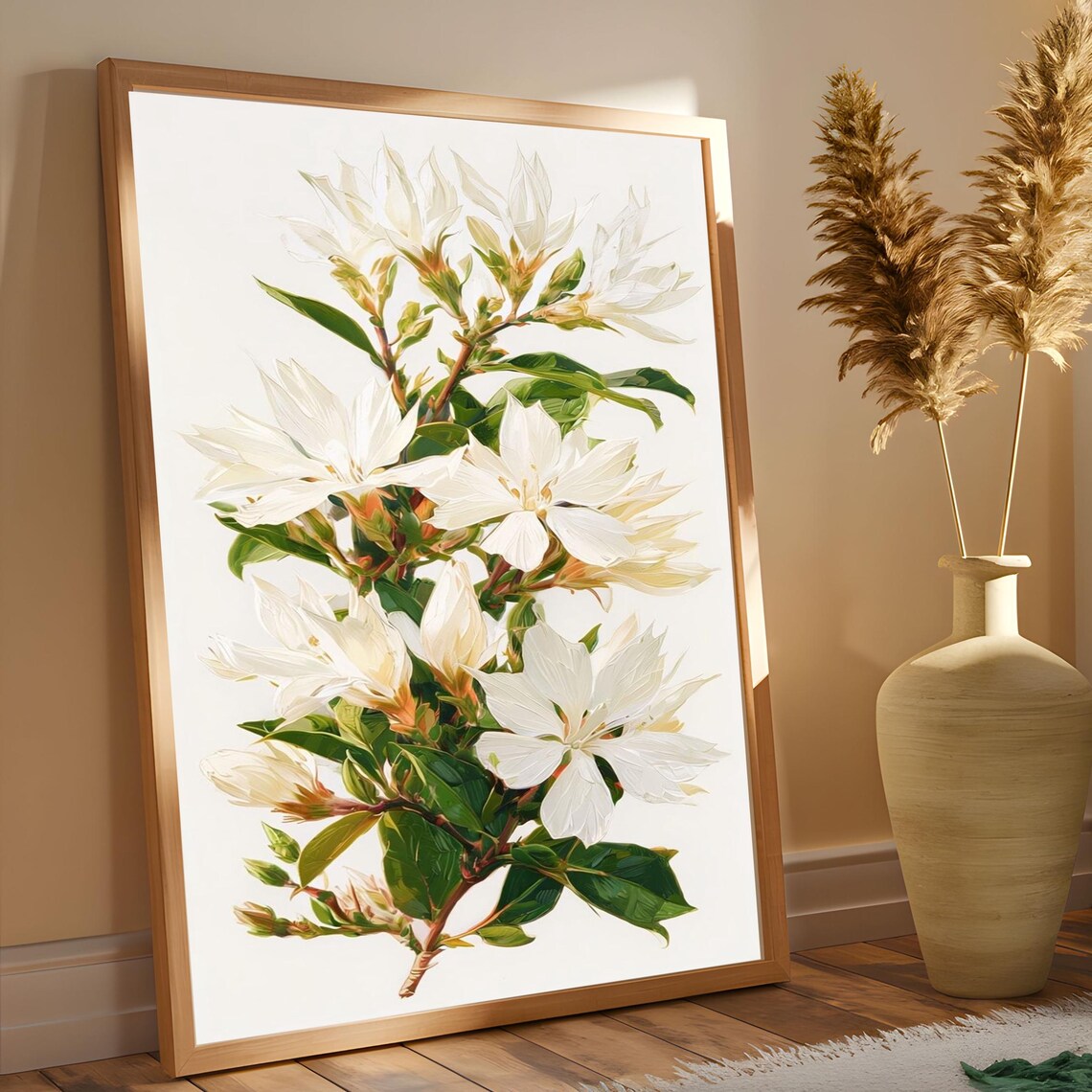 Vintage White Flowers, Rustic Home Decor