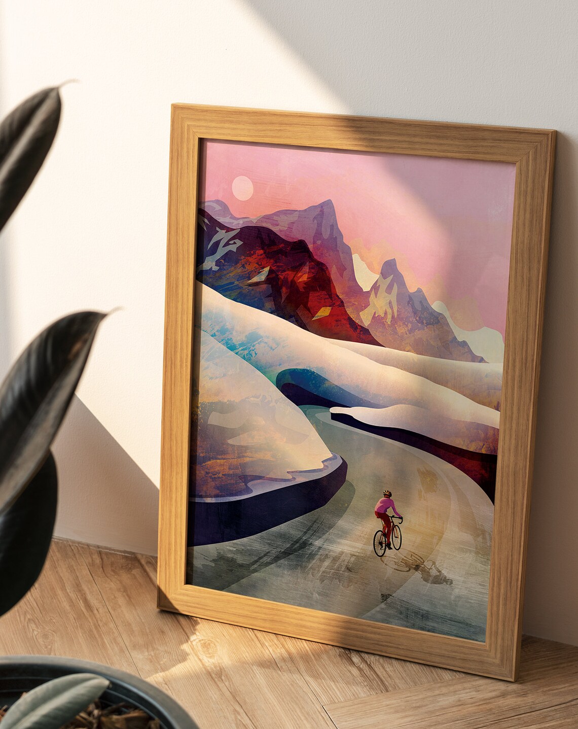 Cycling Art Print, Lets Climb For Cyclists - Image 4