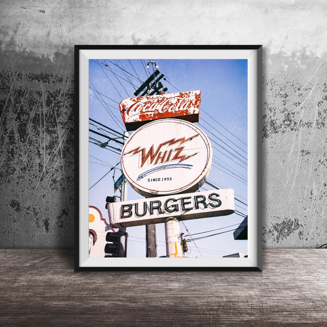Whiz Burgers Since 1955 Retro Diner Sign Coca Cola Top Photo Poster