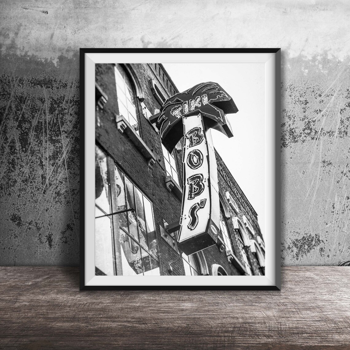 Tiki Bobs Indianapolis Neon Sign Wall Art Print - Image 2