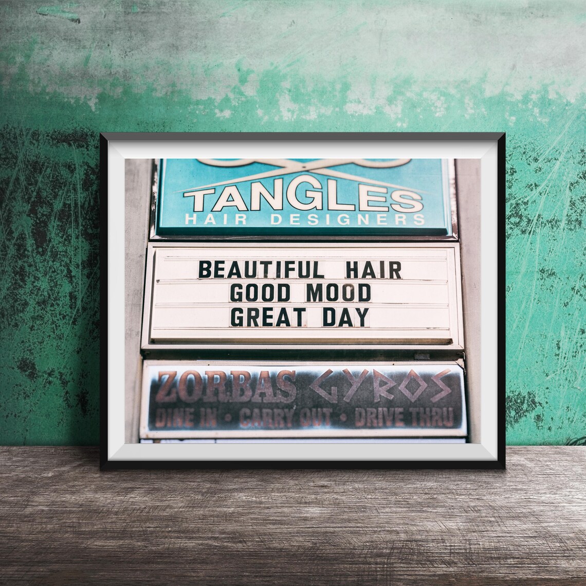 Tangles Hair Designers Salon Sign Beautiful Hair Quote Photo Poster