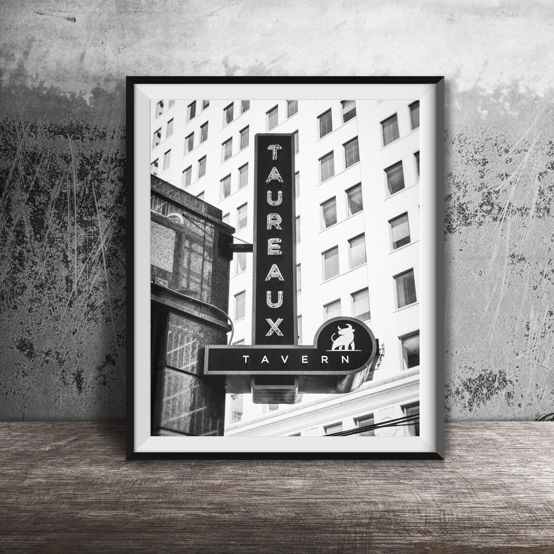 Taureaux Tavern Vertical Neon Blade Sign With Bull Logo Poster - Image 2