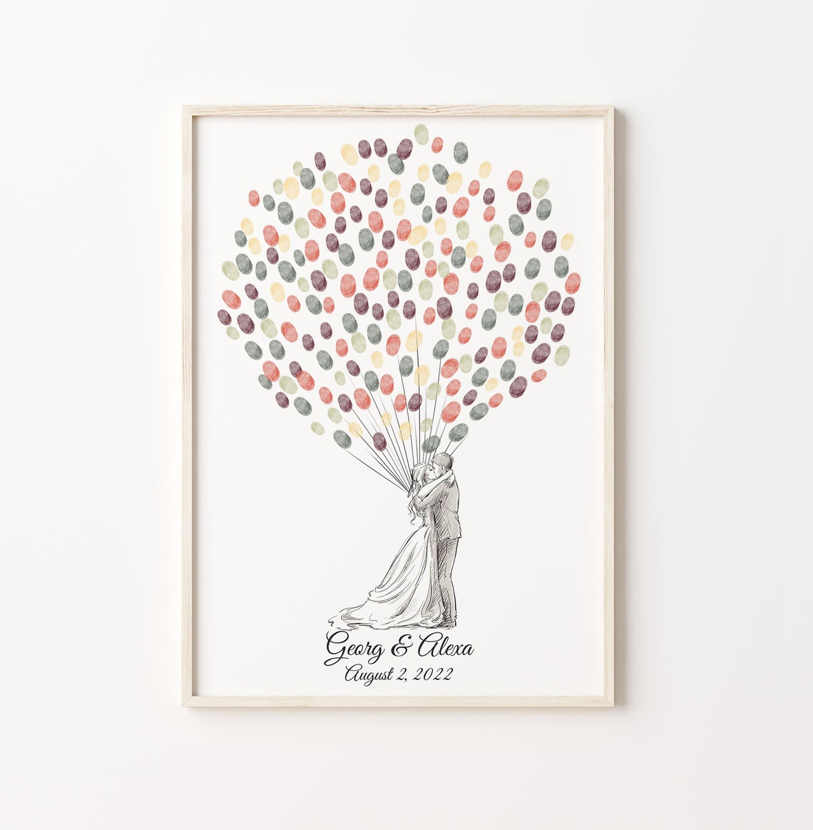 Wedding Fingerprint Balloon Guest Book Poster
