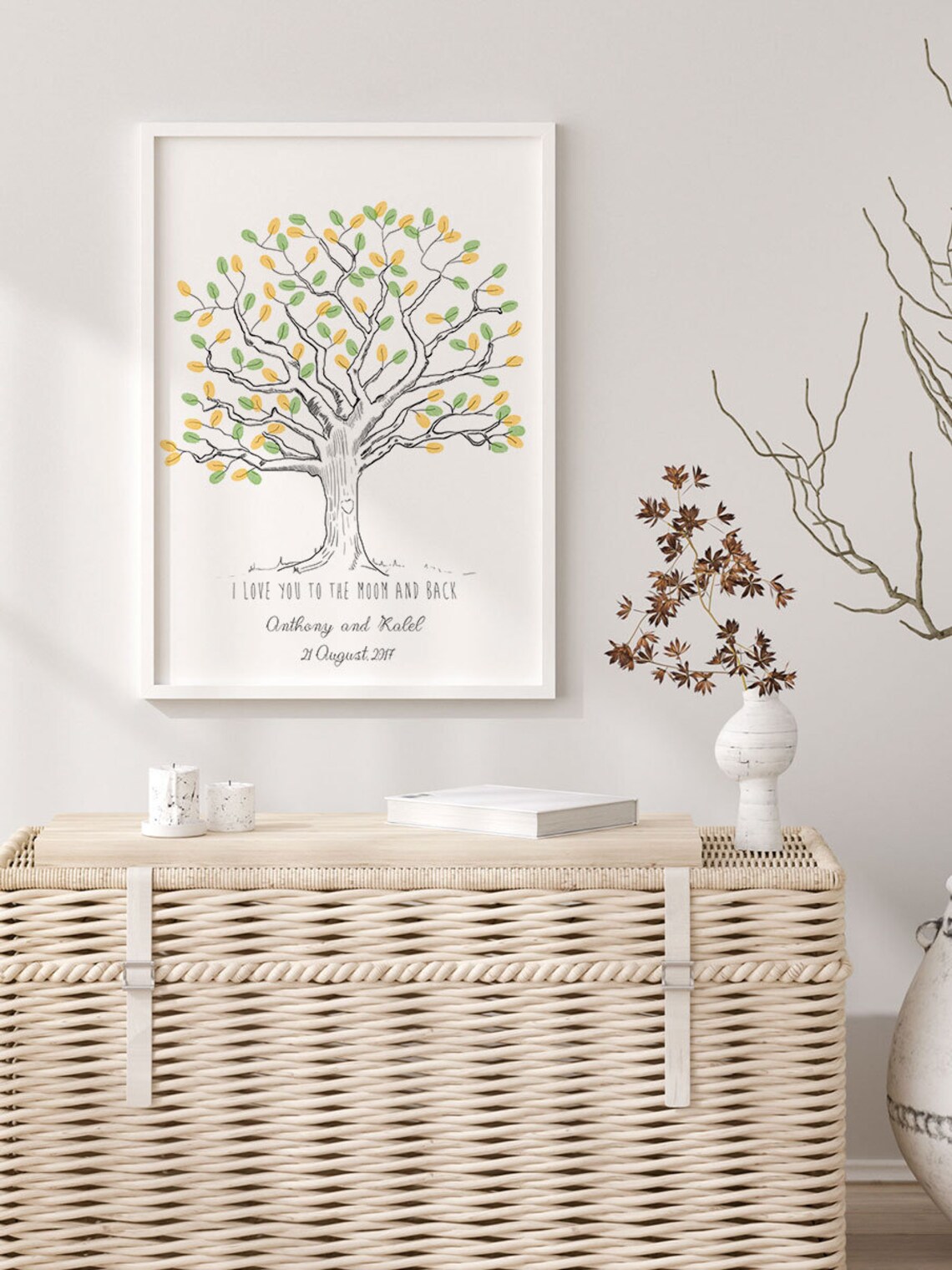 Fingerprint Tree Wedding Guest Book Art Print - Image 4