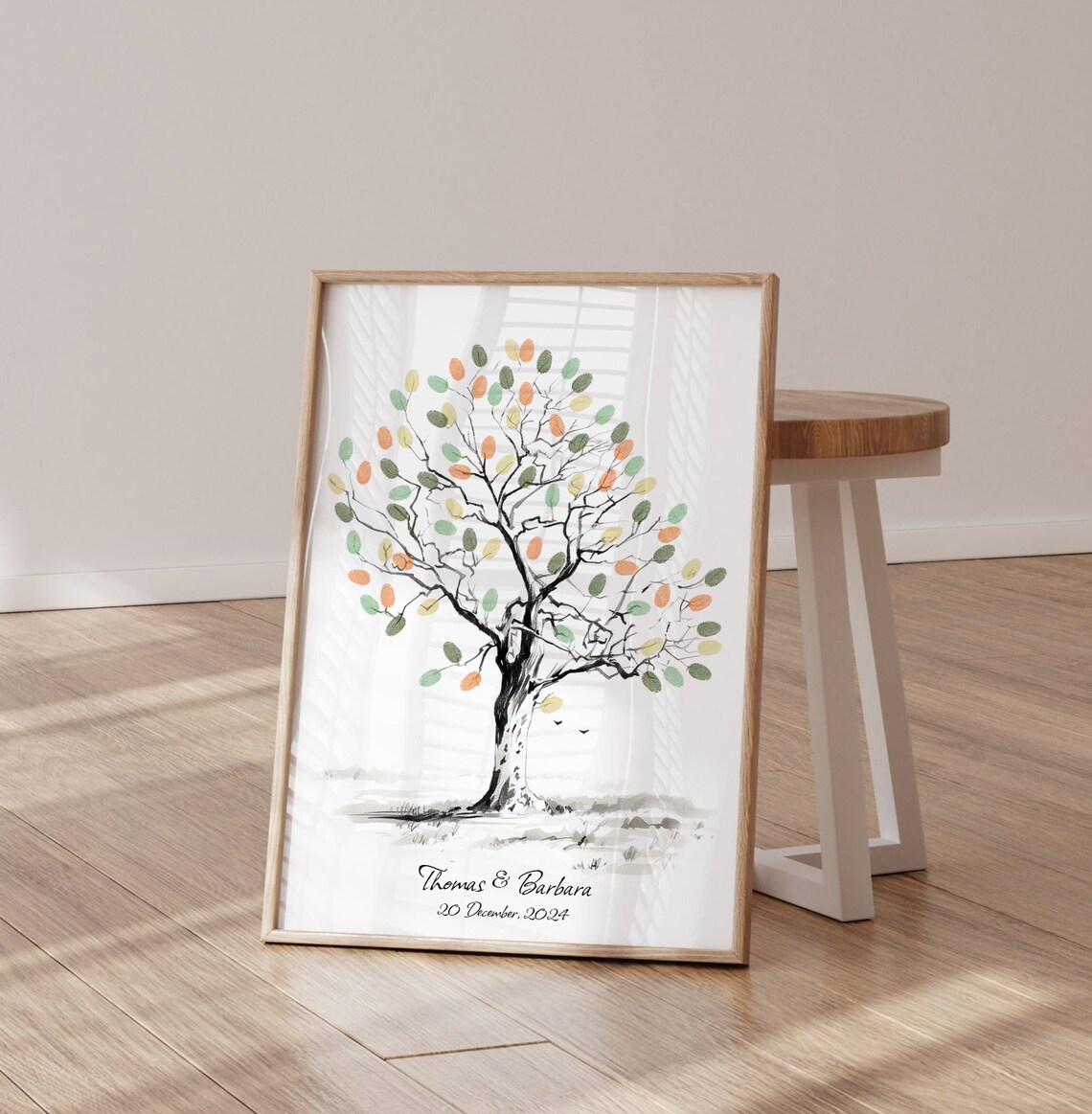 Rustic Tree Fingerprint Guest Book, Wedding Keepsake - Image 4