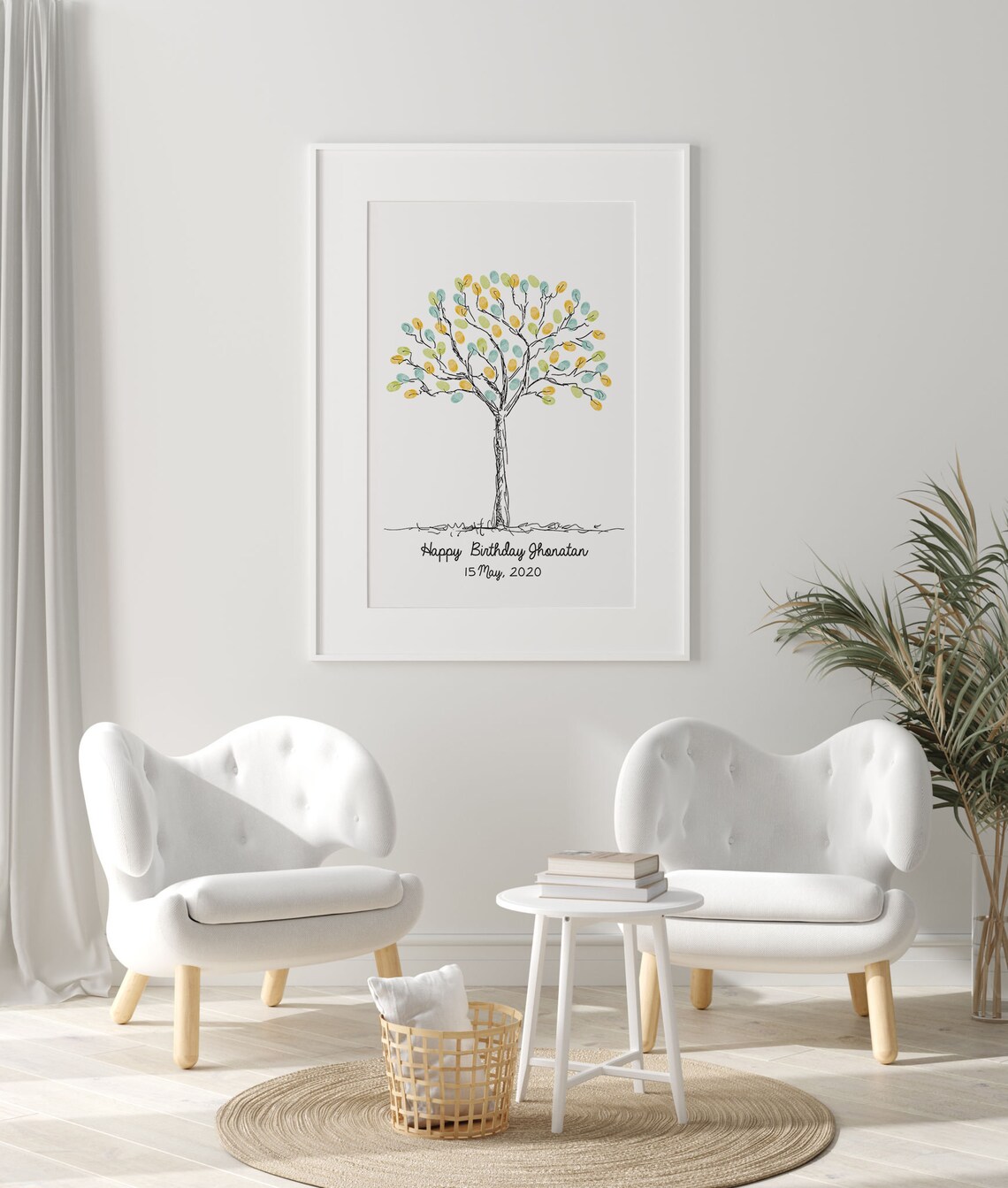 Custom Thumbprint Tree Guest Book Wall Art Print - Image 2