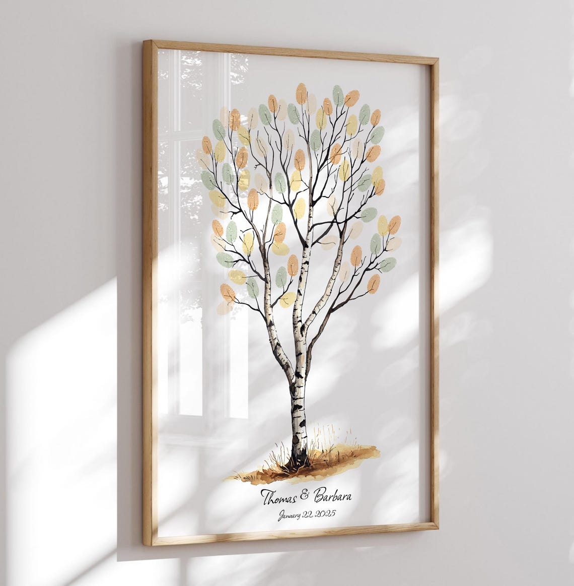 Spring Tree Fingerprint Guest Book Wedding Guestbook Alternative Personalized - Image 4