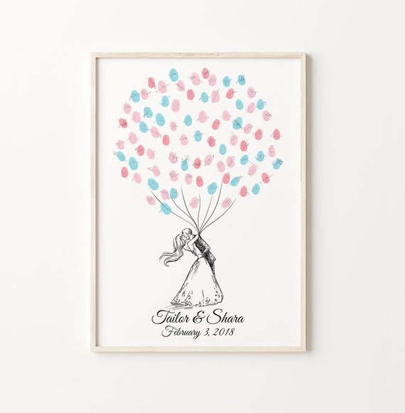 Wedding Fingerprint Balloon Guest Book Art Print