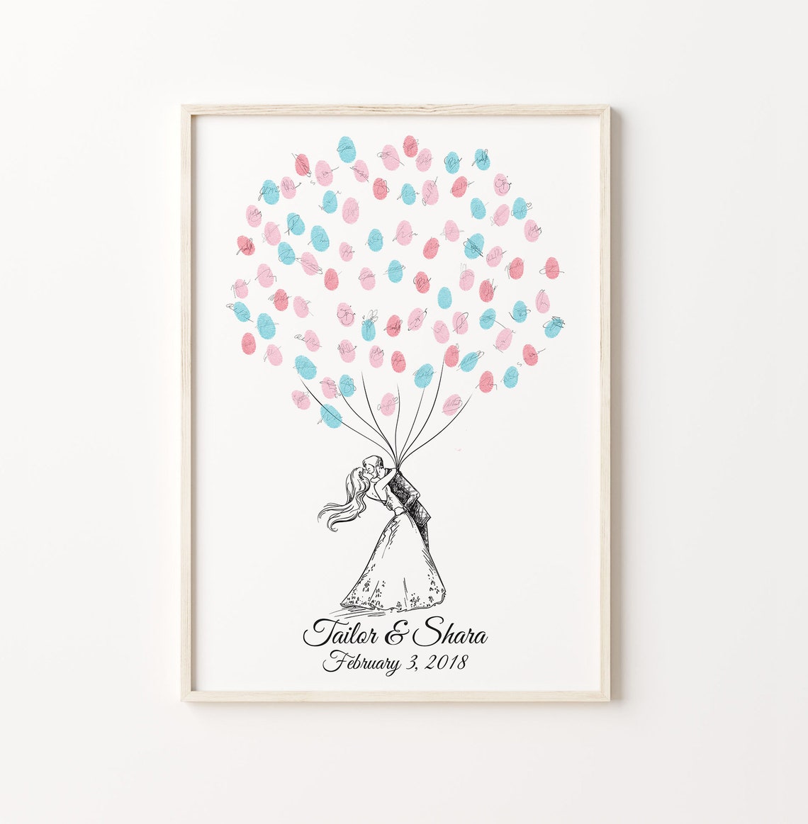 Wedding Fingerprint Balloon Guest Book Art Print