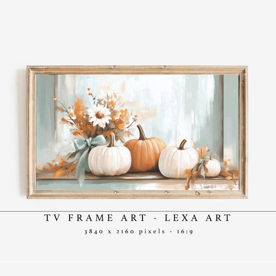 Pastel Fall Tv Frame Art Pumpkins Samsung Rustic Farmhouse Autumn Decor Harvest Artwork Thanksgiving Wall