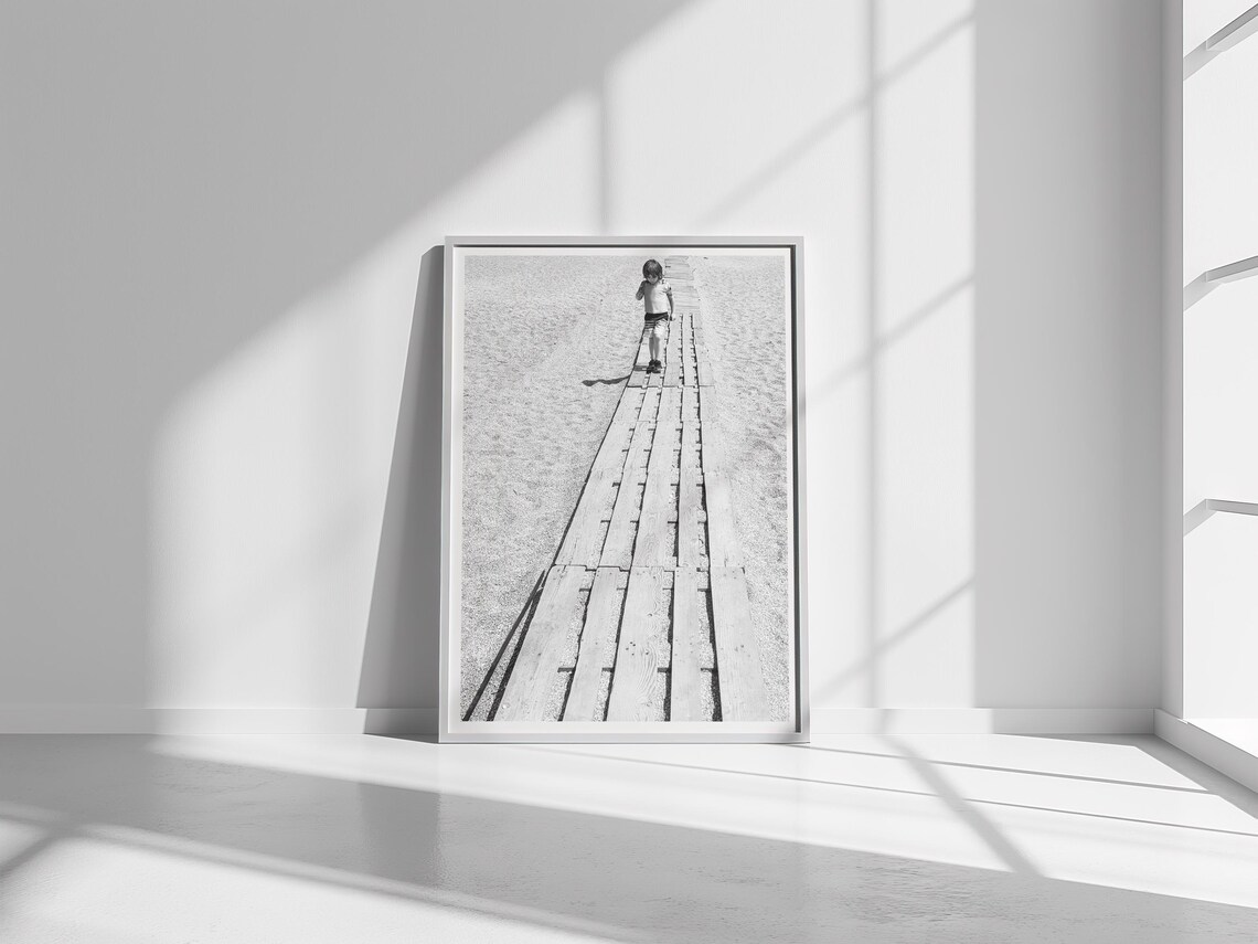 Child Walking On The Beach Coastal Photo Print