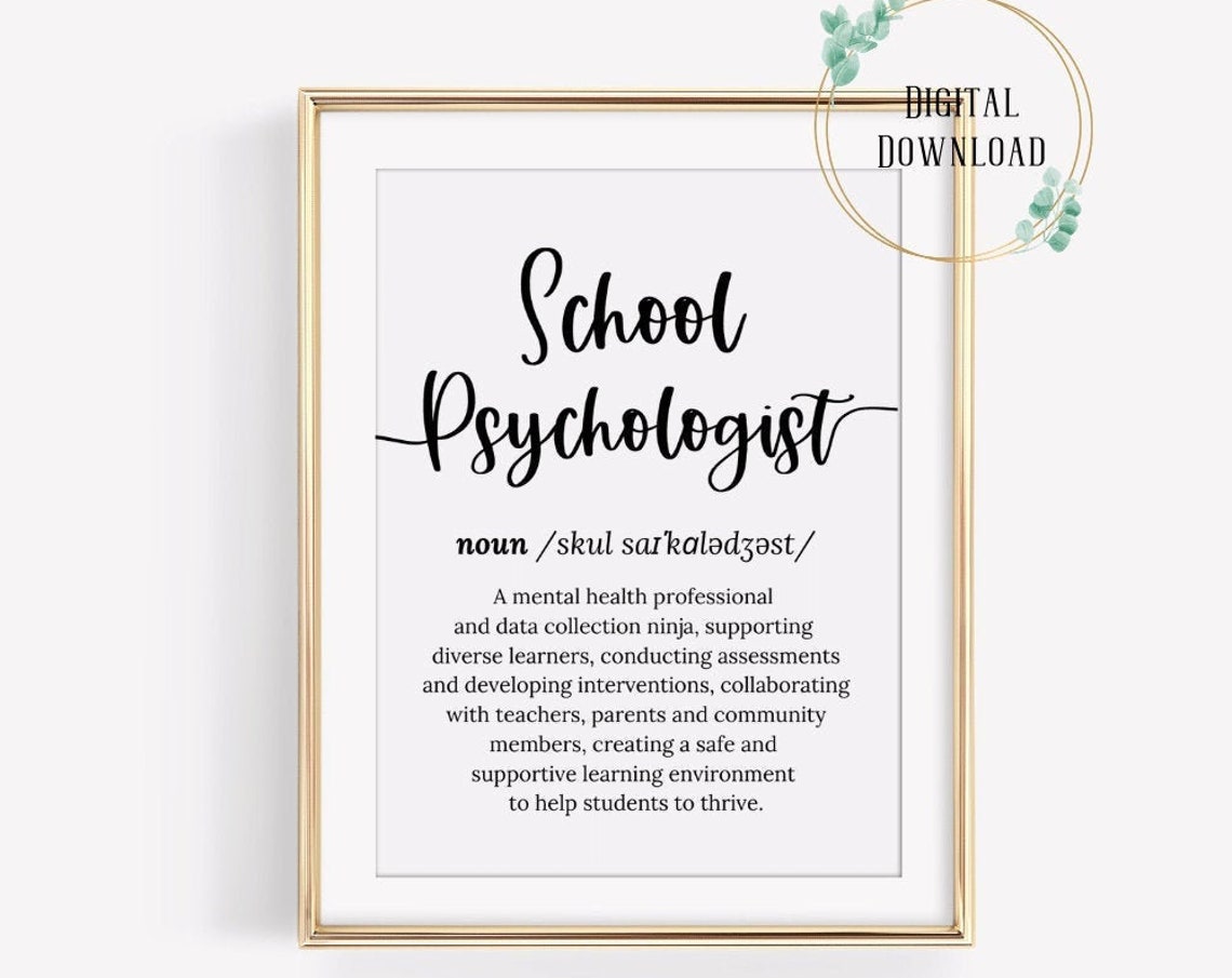 School Psychologist Ninja Dictionary Definition Appreciation Poster - Image 3