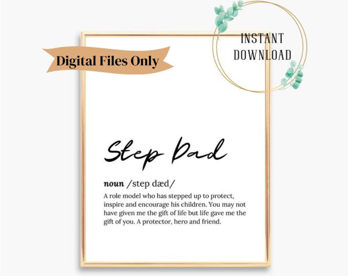 Step Fathers Day Card From Daughter Gift Stepdad Bonus Step Dad Cards Gifts Funny Quotes Poster For Blended Family Signs Birthday Sign Print