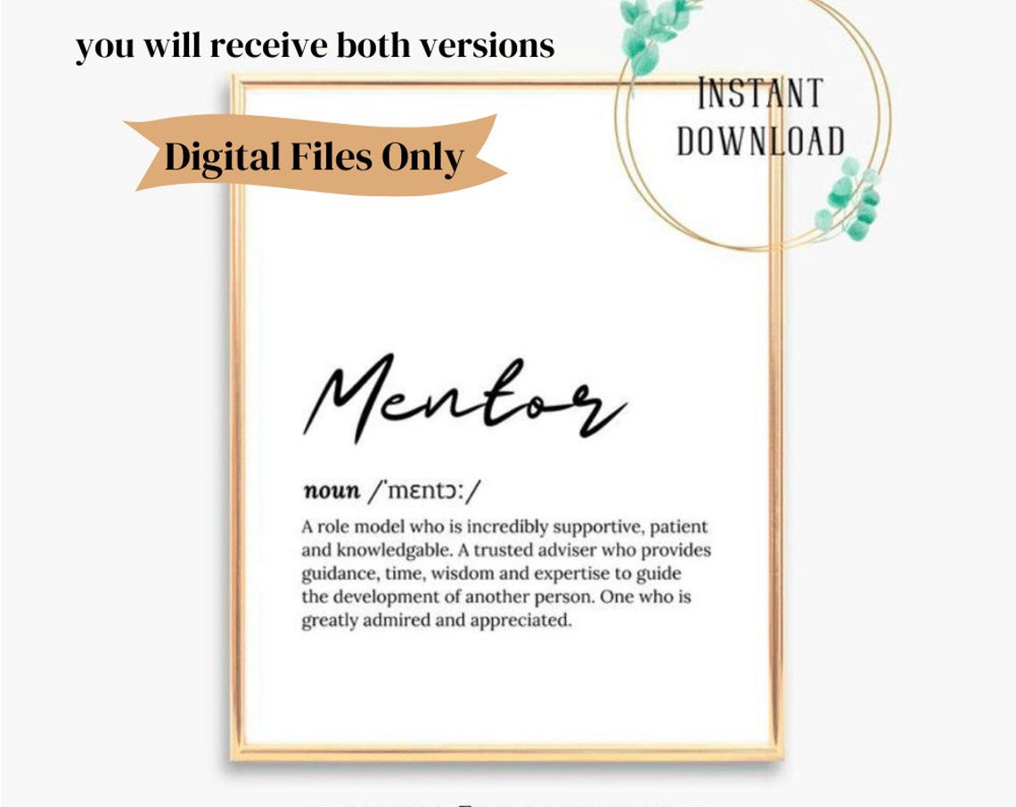 Mentor Definition Meaning Appreciation Dictionary Script Wall Poster