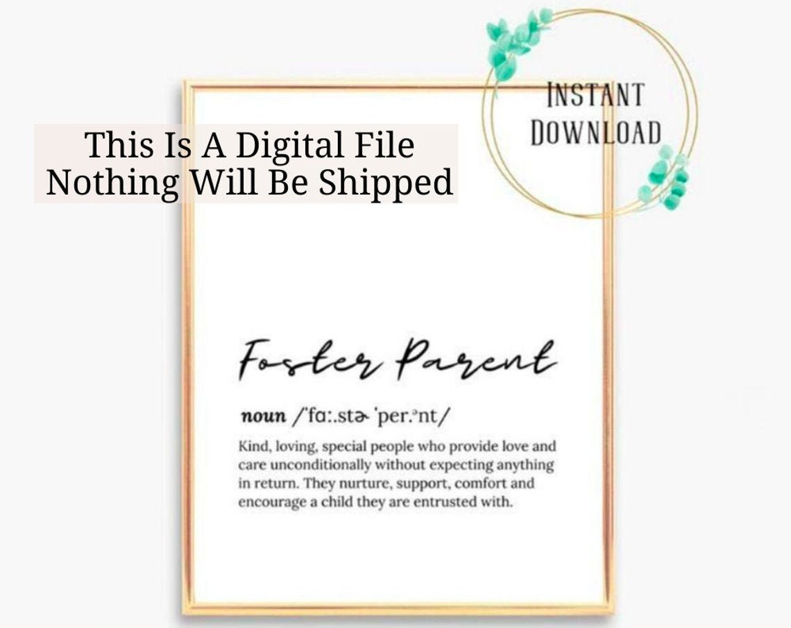 Foster Parent Definition Meaning Tribute Dictionary Script Wall Poster