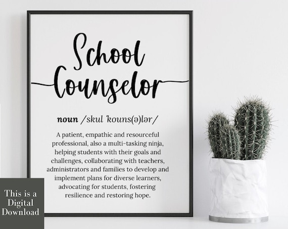 School Counselor Multi-Tasking Ninja Dictionary Definition Poster