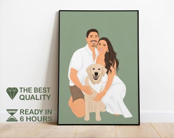 Faceless Portrait Print Drawing And Illustration Drawing From Photo Art Custom Portrait From Photo Illustration