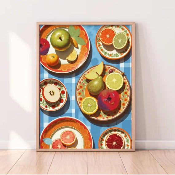 Fruit Still Life - Boho Kitchen Decor Art Print