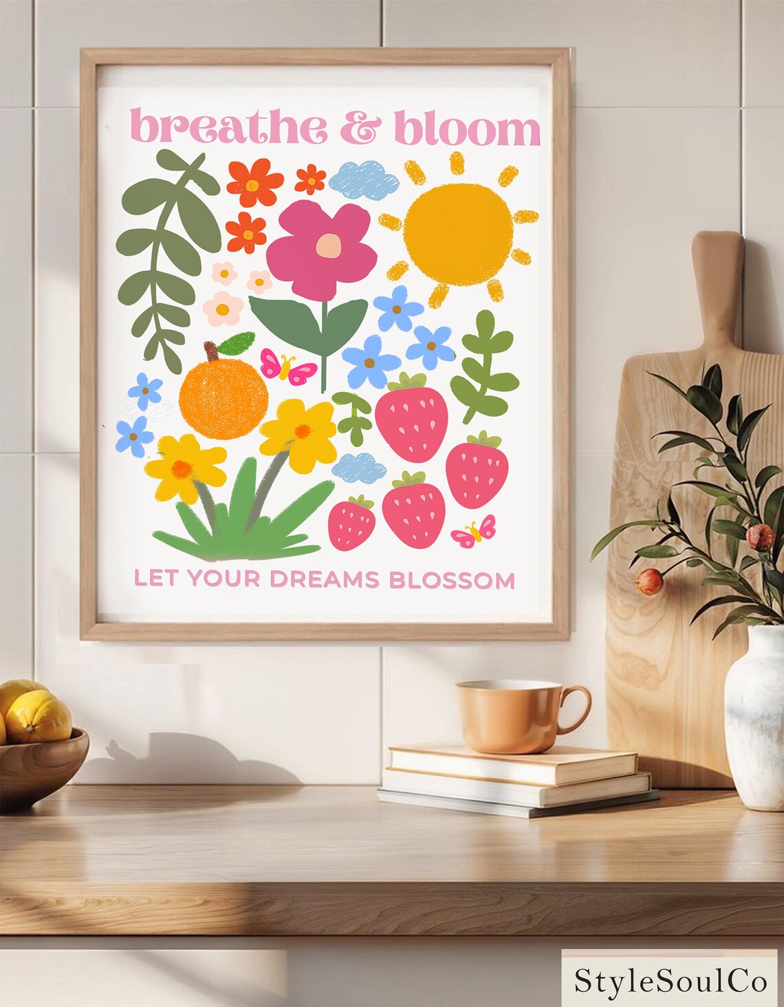 Breathe Bloom Flower Market Yoga Decor Art Print - Image 6