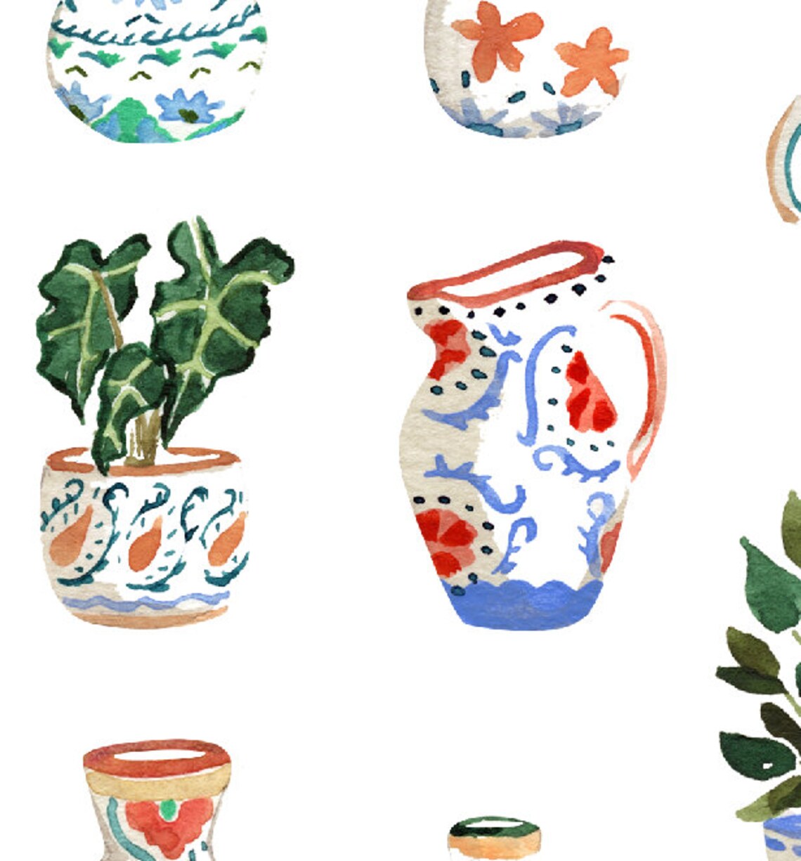 Little Pots Tropical Moroccan Vases Art Print - Image 2