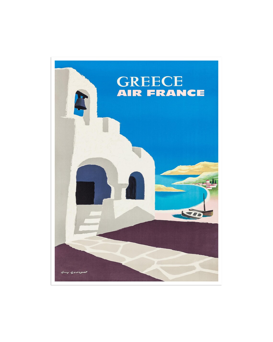 Vintage Greece Travel Poster, Greek Art Print