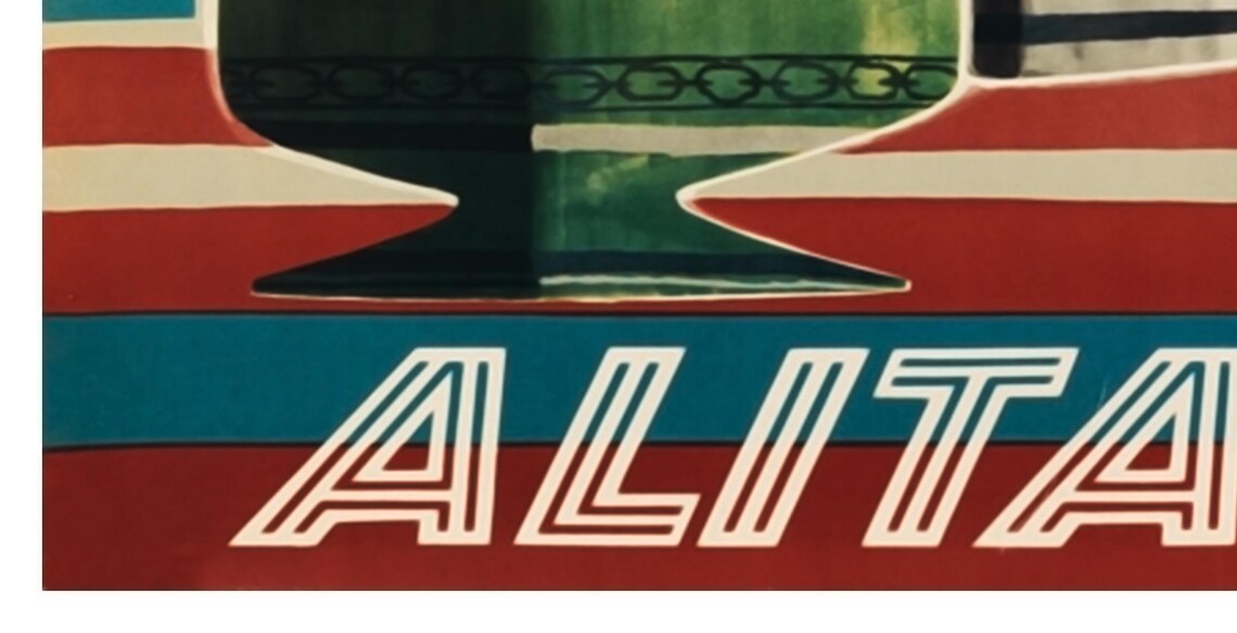 Iraq Alitalia Vintage Airline Desert Camel Vases Travel Poster - Image 2
