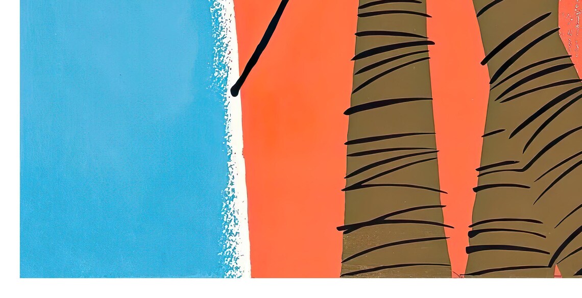 Miami Delta Air Lines Palm Tree Face Mid Century Travel Poster - Image 2