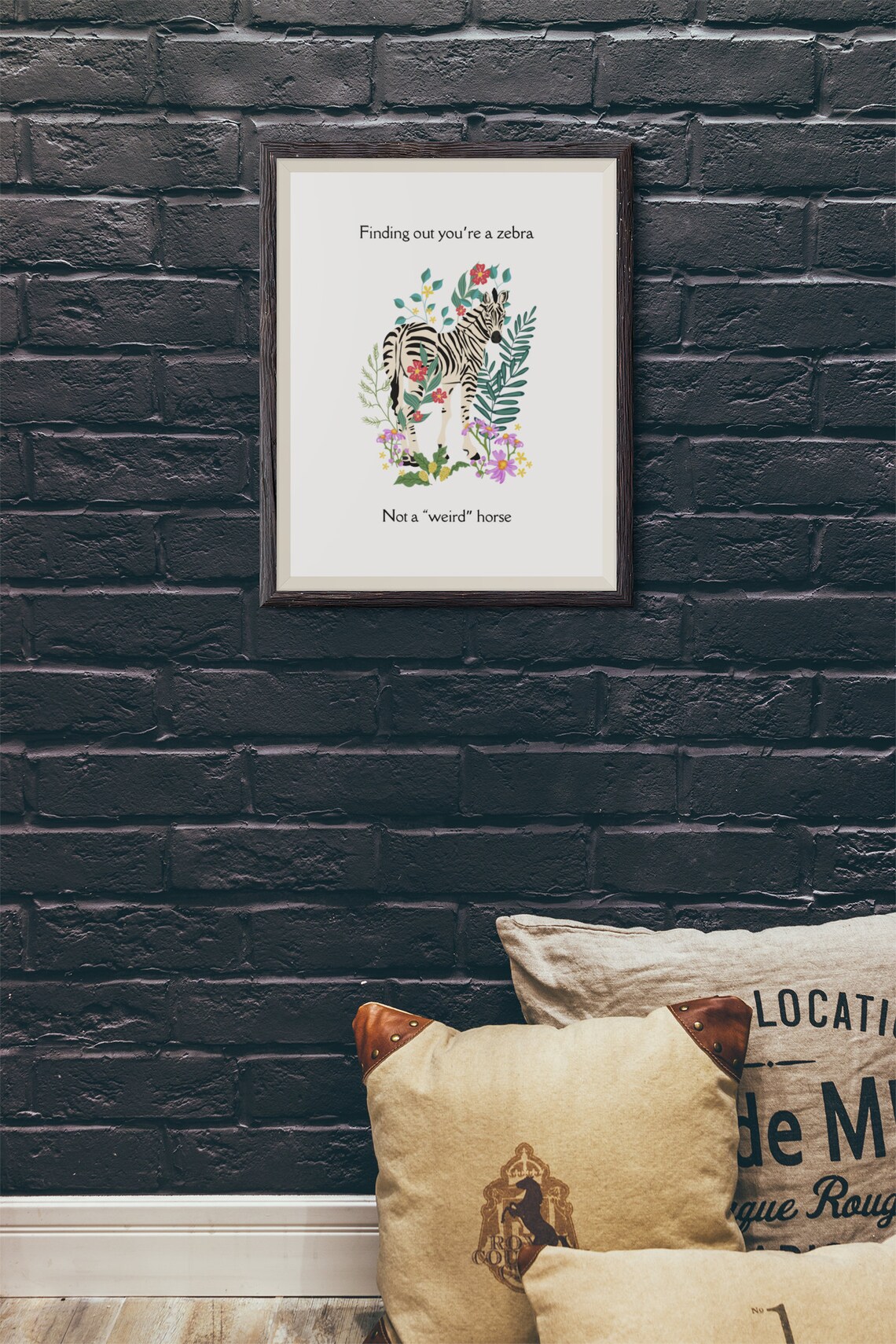 ADHD Zebra Art Print, Mental Health Office Decor - Image 2