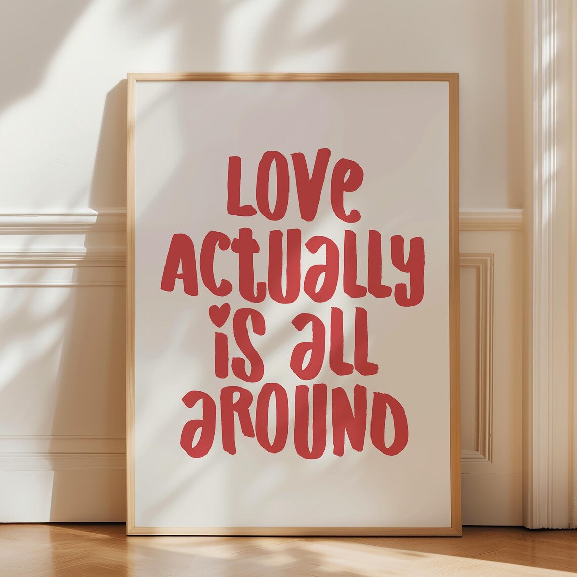 Love Actually Is All Around Retro Love Quote Poster