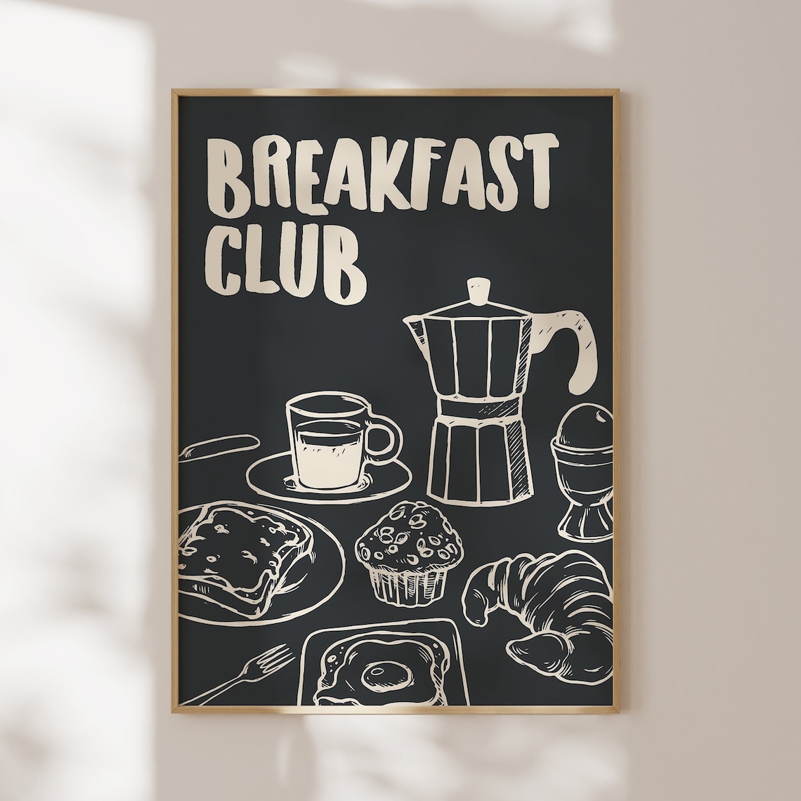 Breakfast Club Retro Poster for Dining Room, Kitchen