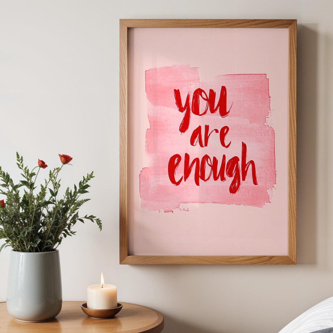 You Are Enough Motivational Quote Trendy Wall Art Print Positive Quote Typography Large Living Room Wall Art - Image 4