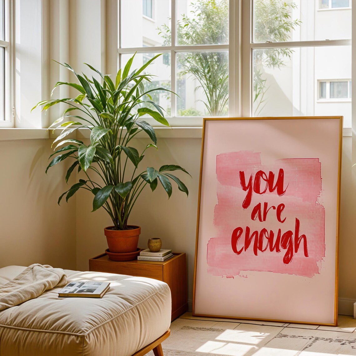 You Are Enough Motivational Quote Trendy Wall Art Print Positive Quote Typography Large Living Room Wall Art - Image 5