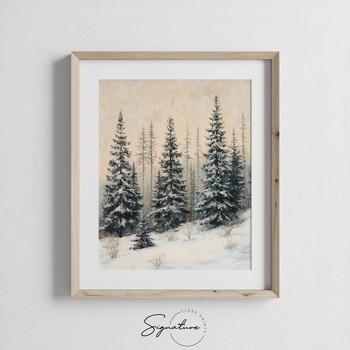 Misty Blue Fir Forest in Soft Foggy Winter Landscape Scene Poster - Image 2