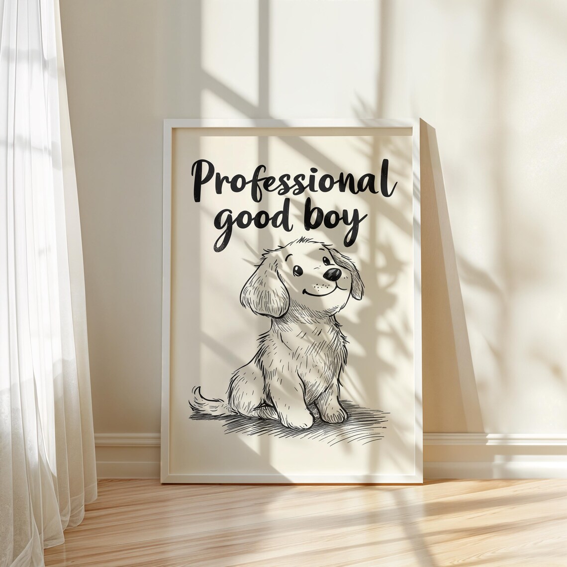 Sweet Professional Good Boy Puppy Dog Sketch Vintage Dog Poster - Image 5