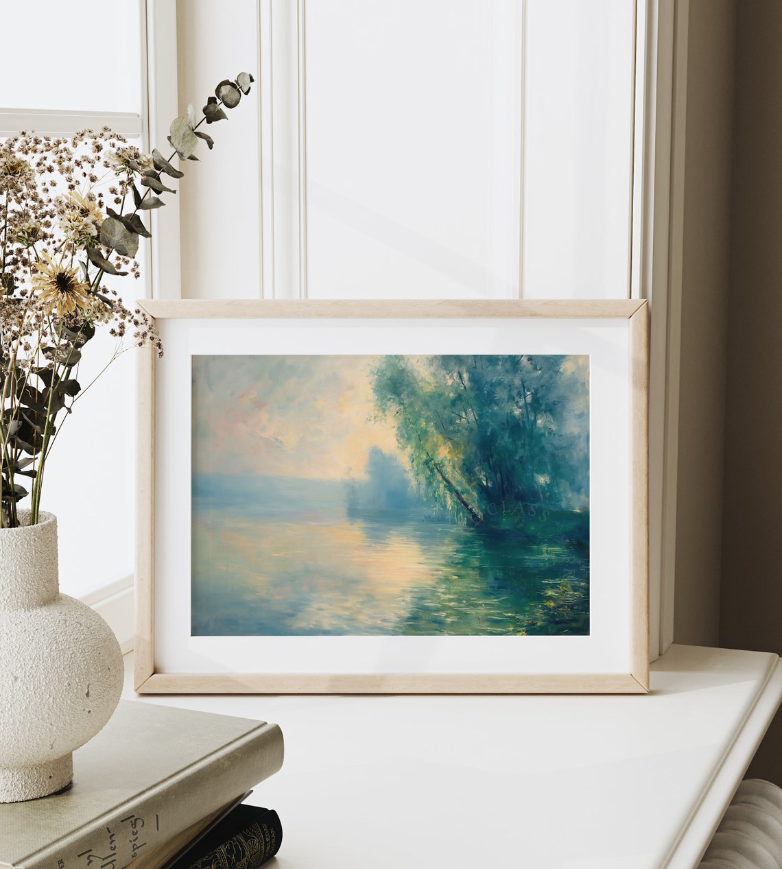 Seine Near Giverny Sunset Willows Golden Calm River Water Poster - Image 6