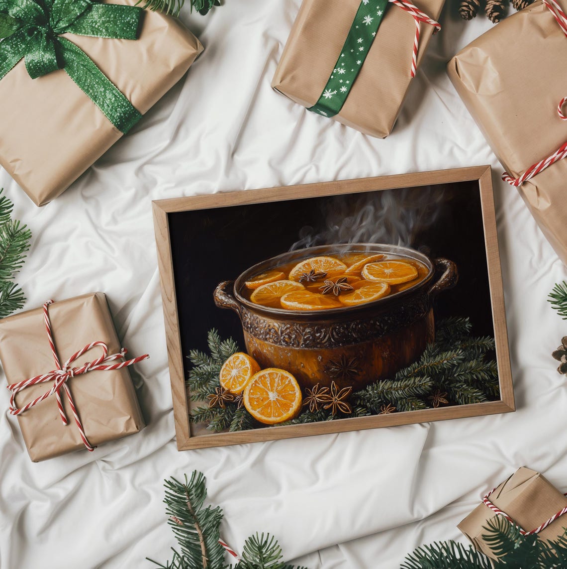 Mulled Cider Pot With Orange Slices Star Anise Steam Still Life Poster - Image 2