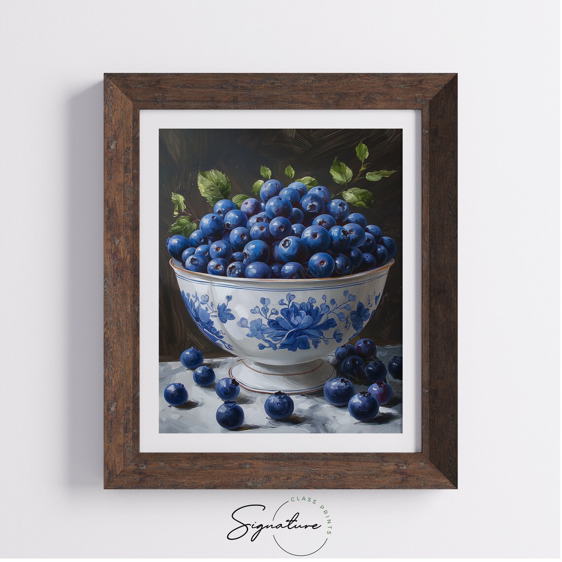 Blueberries In Porcelain Bowl, Summer Berry Art Print - Image 4