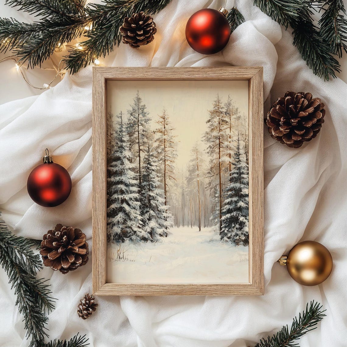 Dense Cedar Grove Blanketed With Fresh Snow Winter Forest Poster - Image 4